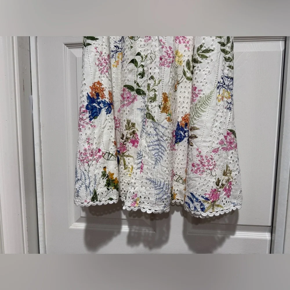 NWT Lulus Sweet At Heart White Floral Embroidered Two-Piece Midi Dress Small - Picture 12 of 16